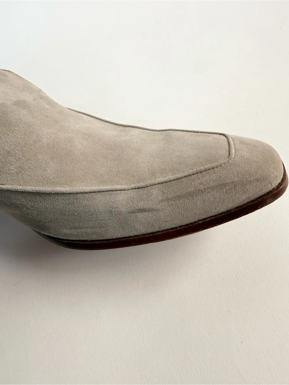Mezlan Light Gray Suede Slip-On Loafers